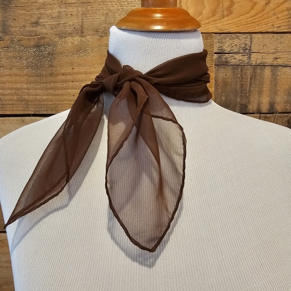 Accessories - 🐕 Sheer brown neck/hair scarf 21" x 20-1/2"